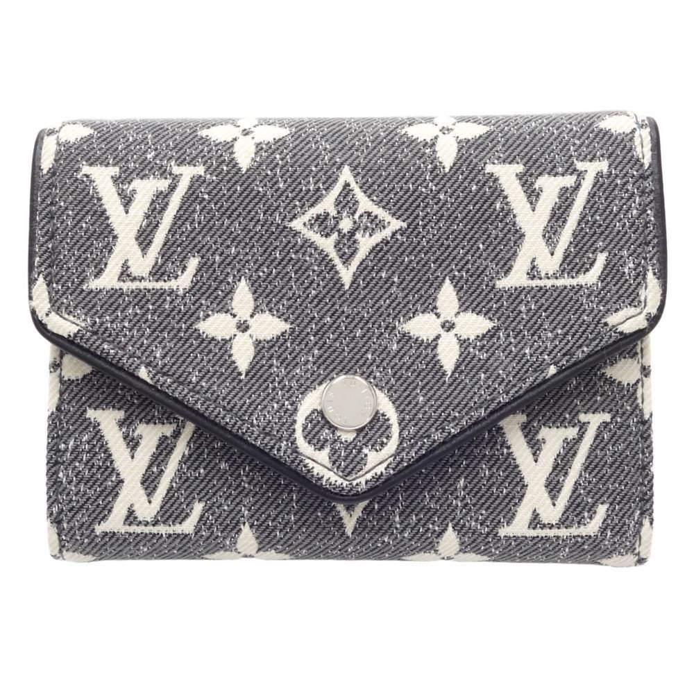 LOUIS VUITTON Tri-fold Wallet M81859 Portefeuille Victorine Monogram Denim Gray - Picture 10 of 10